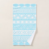 Light Blue Tribal Design Badhandtuch Set (Handtuch)