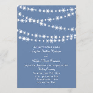 Light Blue Twinkle Lights Hochzeitsempfang Einladung