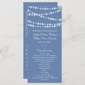 Light Blue Twinkle Lights Hochzeitsprogramm Programm (Vorne/Hinten)