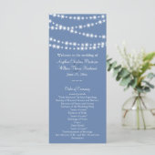 Light Blue Twinkle Lights Hochzeitsprogramm Programm (Stehend Vorderseite)