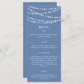 Light Blue Twinkle Lights Menu Menükarte (Vorne/Hinten)