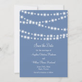 Light Blue Twinkle Lights Save the Date (Vorderseite)