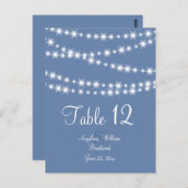 Light Blue Twinkle Lights Tischnummer (Vorne/Hinten)