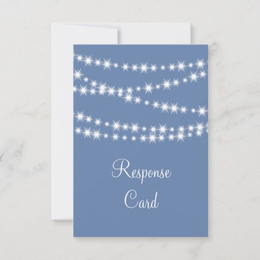 Light Blue Twinkle Lights UAWG RSVP Karte (Vorderseite)
