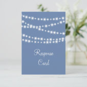 Light Blue Twinkle Lights UAWG RSVP Karte (Stehend Vorderseite)