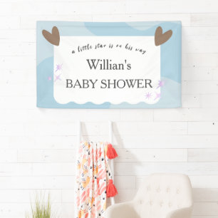 Light Blue Twinkle Star Baby Dusche Empfang Banner