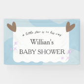Light Blue Twinkle Star Baby Dusche Empfang Banner (Horizontal)