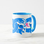 Light Blue Twisted Dackeln Tasse (VorderseiteRechts)