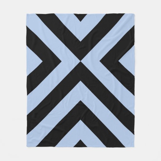 Light Blue und Black Chevrons Fleecedecke (Vorderseite)
