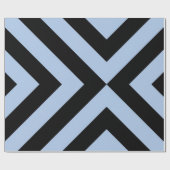 Light Blue und Black Chevrons Geschenkpapier (Flach)