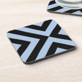 Light Blue und Black Chevrons Getränkeuntersetzer (Linke Seite)