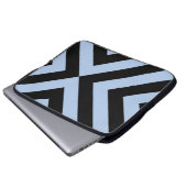 Light Blue und Black Chevrons Laptopschutzhülle (Vorne Knopf)