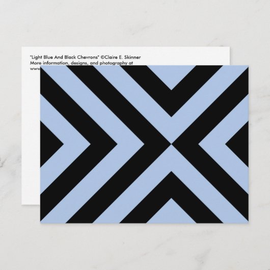 Light Blue und Black Chevrons Postkarte (Vorne/Hinten)