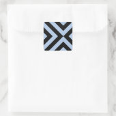 Light Blue und Black Chevrons Quadratischer Aufkleber (Tasche)