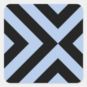 Light Blue und Black Chevrons Quadratischer Aufkleber