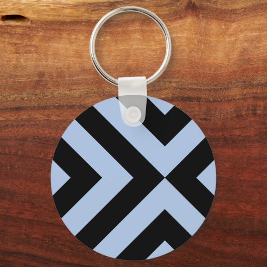 Light Blue und Black Chevrons Schlüsselanhänger (Vorderseite)