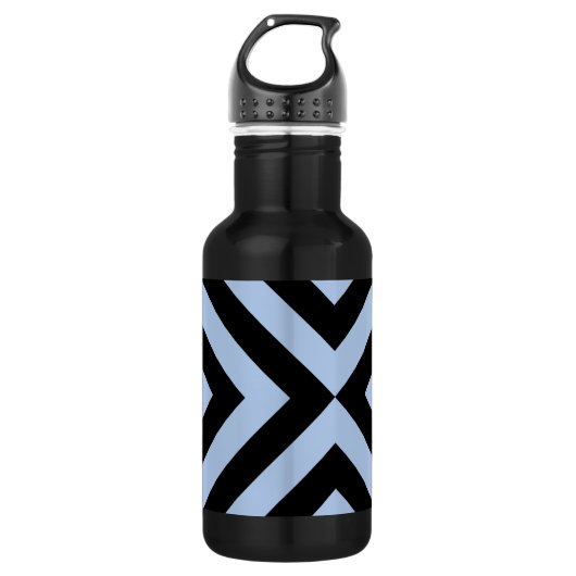 Light Blue und Black Chevrons Trinkflasche (Vorderseite)