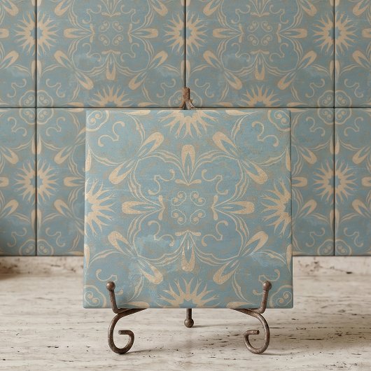 Light Blue und Cream Mosaik gestört Stone Look Fliese