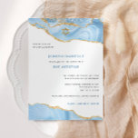 Light Blue und Gold Glitzer Agate, Bat Mitzvah Einladung<br><div class="desc">Dieses moderne Design besticht durch einen schönen Rahmen und Ihren eigenen Text. Fügen Sie den Text mithilfe des Vorlagenformulars hinzu. Die erweiterten Editiermenüs,  auf die Sie durch die Option "Weitere Anpassung" zugreifen können,  ermöglichen Ihnen,  die Schriftart,  Farben und Layout zu ändern.</div>