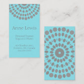 Light Blue und Grau Simple Mandala Business Card Visitenkarte (Vorne/Hinten)