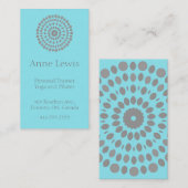 Light Blue und Gray Mandala Business Card Visitenkarte (Vorne/Hinten)