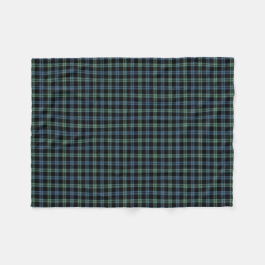 Light Blue und Green Campbell Clan Ancient Tartan Fleecedecke (Vorderseite (Horizontal))
