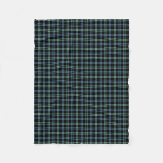 Light Blue und Green Campbell Clan Ancient Tartan Fleecedecke (Vorderseite)