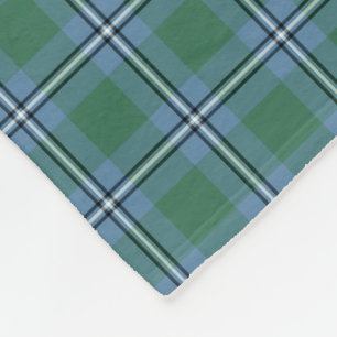 Light Blue und Green Clan Irvine Tartan Fleecedecke