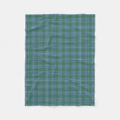 Light Blue und Green Clan Irvine Tartan Fleecedecke (Vorderseite)