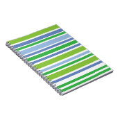 Light Blue und Green Stripe Spiral Notebook Notizblock (Rechte Seite)