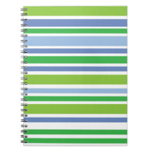 Light Blue und Green Stripe Spiral Notebook