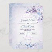 Light Blue und Lavender Wedding Einladung (Vorne/Hinten)