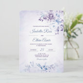 Light Blue und Lavender Wedding Einladung (Stehend Vorderseite)