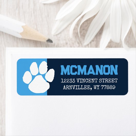 Light Blue und Navy Abschluss Rücksendeadressen-Au