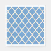 Light Blue und Off White Quatrefolie Serviette (Vorderseite)