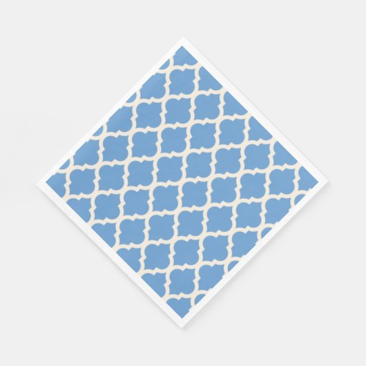Light Blue und Off White Quatrefolie Serviette (Ecke)