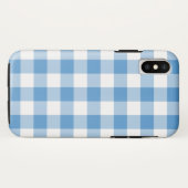 Light Blue und White Buffalo Kariert iPhone X Case (Rückseite (Horizontal))