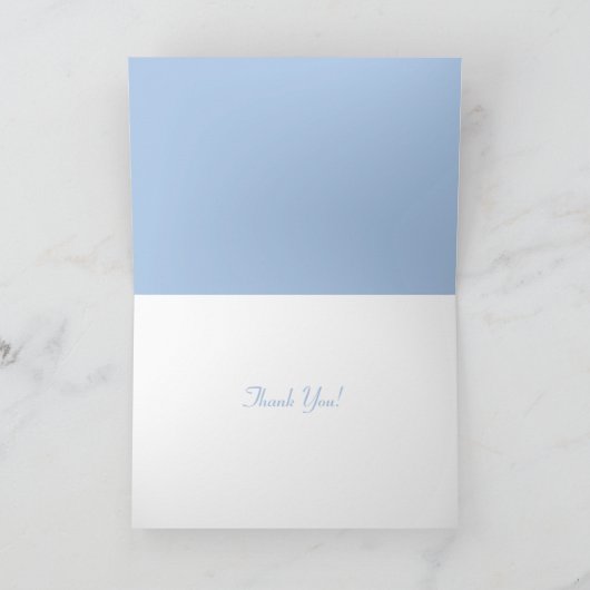 Light Blue und White Chevrons Dankeskarte (Innenseite)