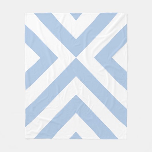 Light Blue und White Chevrons Fleecedecke (Vorderseite)