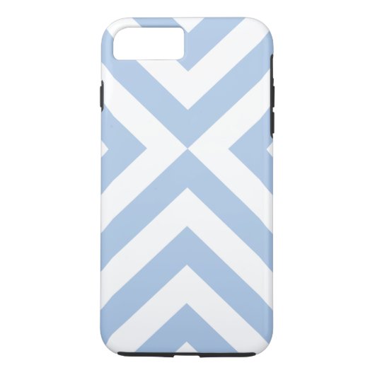 Light Blue und White Chevrons iPhone 8/7 Plus Case (Rückseite)