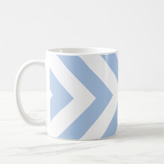 Light Blue und White Chevrons Kaffeetasse (Links)
