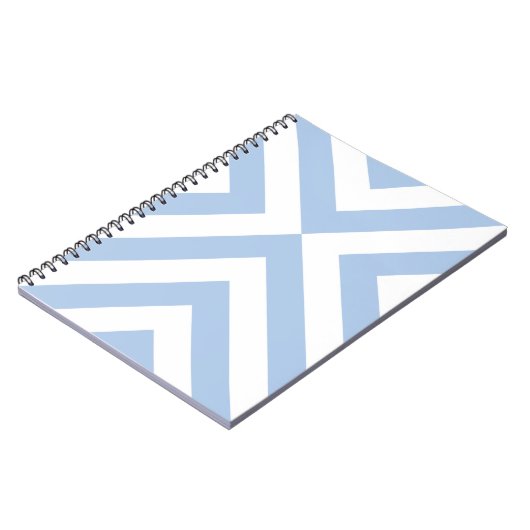 Light Blue und White Chevrons Notizblock (Linke Seite)