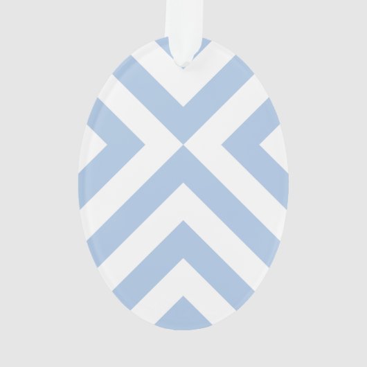Light Blue und White Chevrons Ornament (Rückseite)