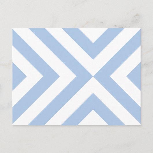 Light Blue und White Chevrons Postkarte (Vorderseite)