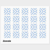 Light Blue und White Chevrons Quadratischer Aufkleber (Blatt)