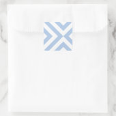 Light Blue und White Chevrons Quadratischer Aufkleber (Tasche)