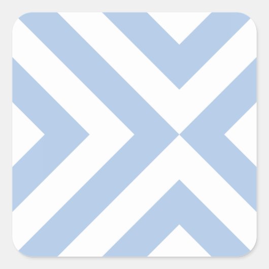 Light Blue und White Chevrons Quadratischer Aufkleber (Vorderseite)