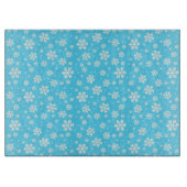 Light Blue und White Christmas Snowflakes Muster Schneidebrett (Vorderseite)