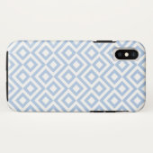 Light Blue und White Geometric Meander Case-Mate iPhone Hülle (Rückseite (Horizontal))
