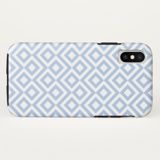 Light Blue und White Geometric Meander Case-Mate iPhone Hülle (Rückseite (Horizontal))